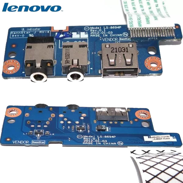 1 برد USB و جک صدا لپ تاپ LENOVO Ideapad Y500 - تصویر 1
